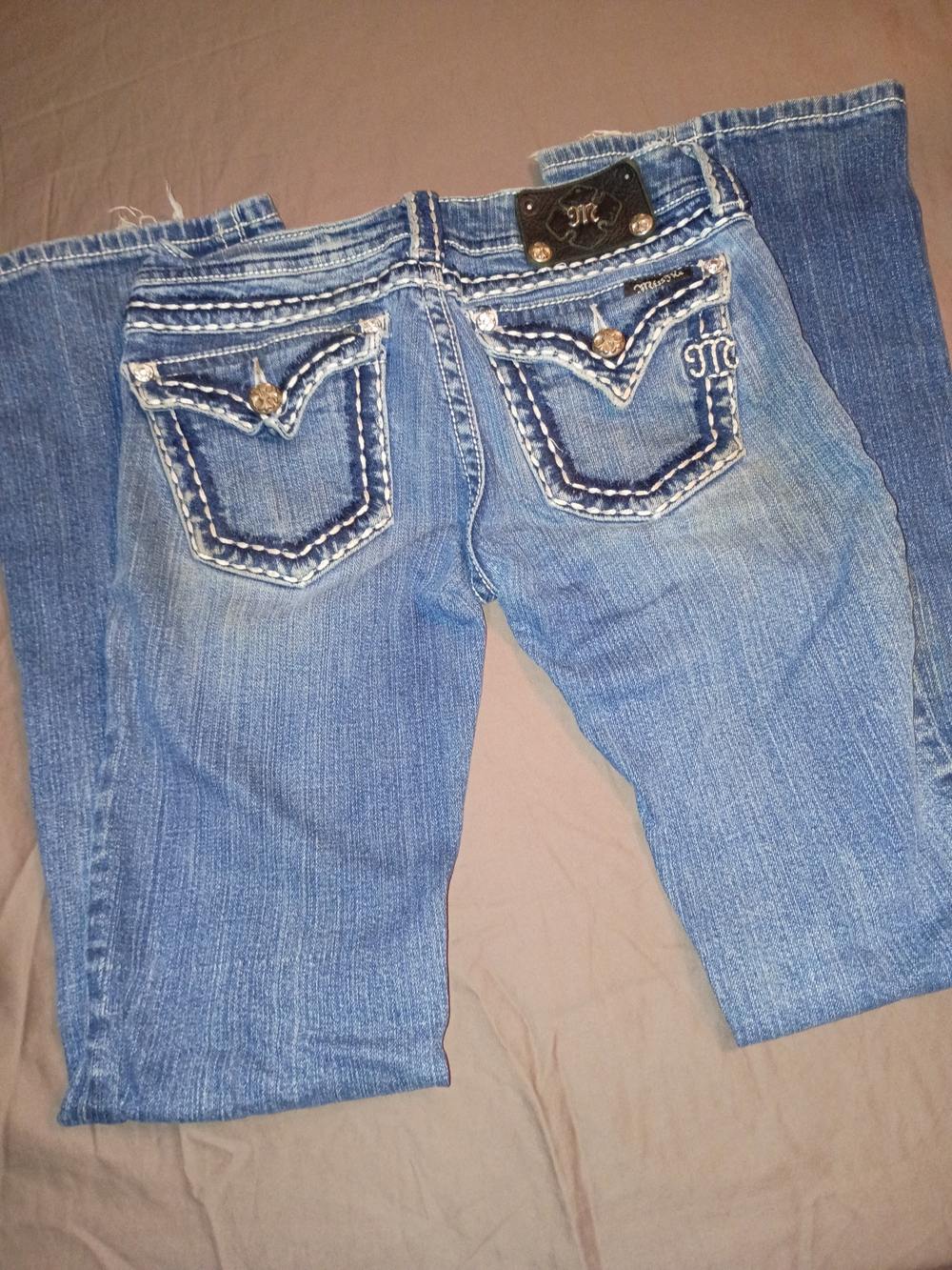 Miss Me Medium Blue Embroidered Back Pocket Bootcut Jeans
